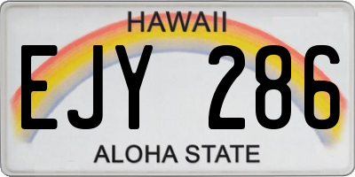 HI license plate EJY286