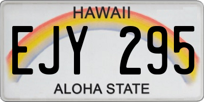 HI license plate EJY295
