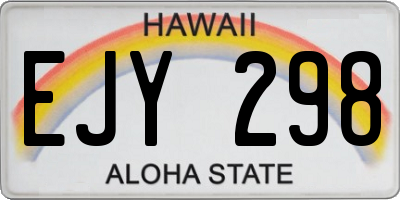 HI license plate EJY298