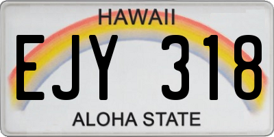 HI license plate EJY318