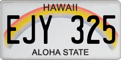 HI license plate EJY325