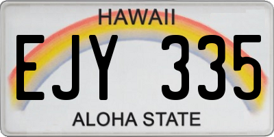 HI license plate EJY335