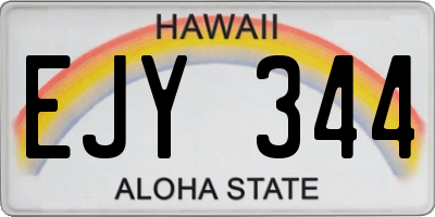 HI license plate EJY344