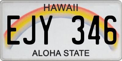 HI license plate EJY346