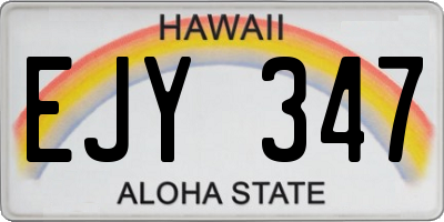 HI license plate EJY347