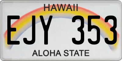 HI license plate EJY353