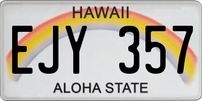 HI license plate EJY357