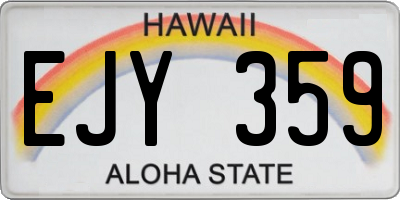 HI license plate EJY359