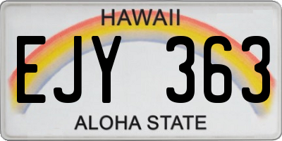 HI license plate EJY363