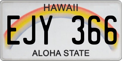 HI license plate EJY366