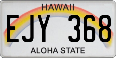 HI license plate EJY368