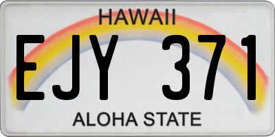 HI license plate EJY371