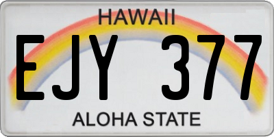 HI license plate EJY377
