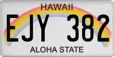 HI license plate EJY382