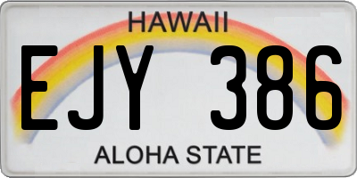 HI license plate EJY386
