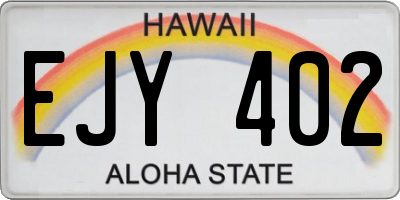 HI license plate EJY402