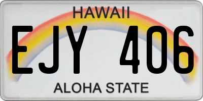 HI license plate EJY406