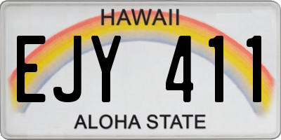 HI license plate EJY411