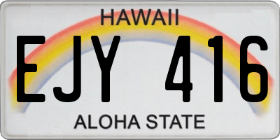 HI license plate EJY416