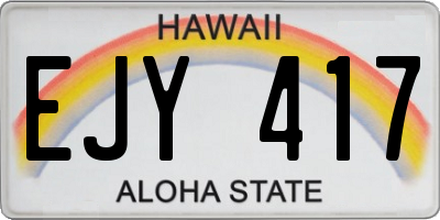 HI license plate EJY417