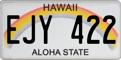 HI license plate EJY422