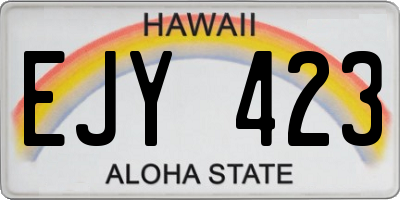 HI license plate EJY423