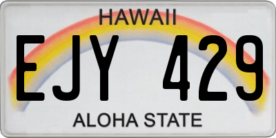 HI license plate EJY429