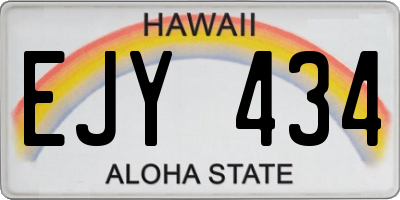 HI license plate EJY434