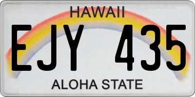 HI license plate EJY435