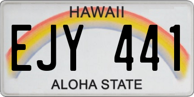 HI license plate EJY441