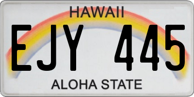 HI license plate EJY445