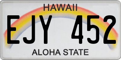 HI license plate EJY452