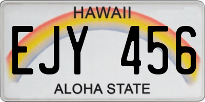 HI license plate EJY456