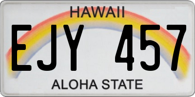 HI license plate EJY457