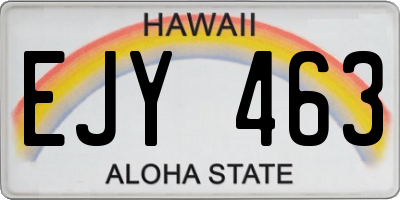 HI license plate EJY463