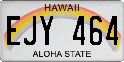 HI license plate EJY464