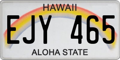 HI license plate EJY465