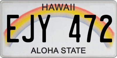 HI license plate EJY472