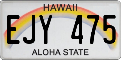 HI license plate EJY475