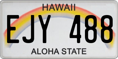HI license plate EJY488