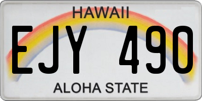 HI license plate EJY490