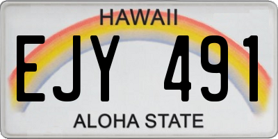 HI license plate EJY491