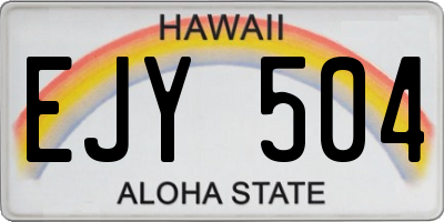 HI license plate EJY504