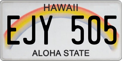 HI license plate EJY505