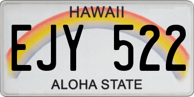 HI license plate EJY522