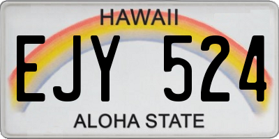 HI license plate EJY524