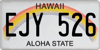 HI license plate EJY526
