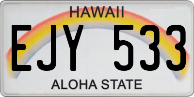 HI license plate EJY533