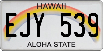 HI license plate EJY539