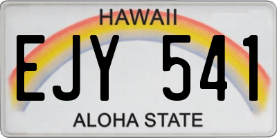HI license plate EJY541